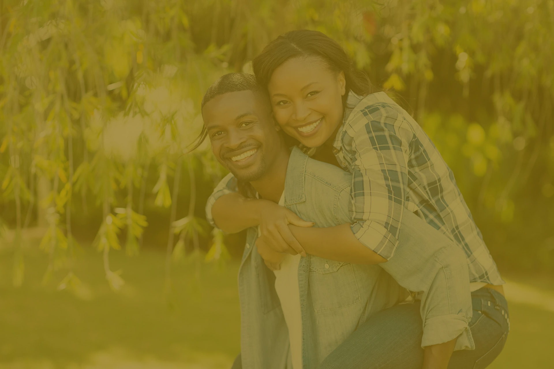Happy couple together having fun outdoors